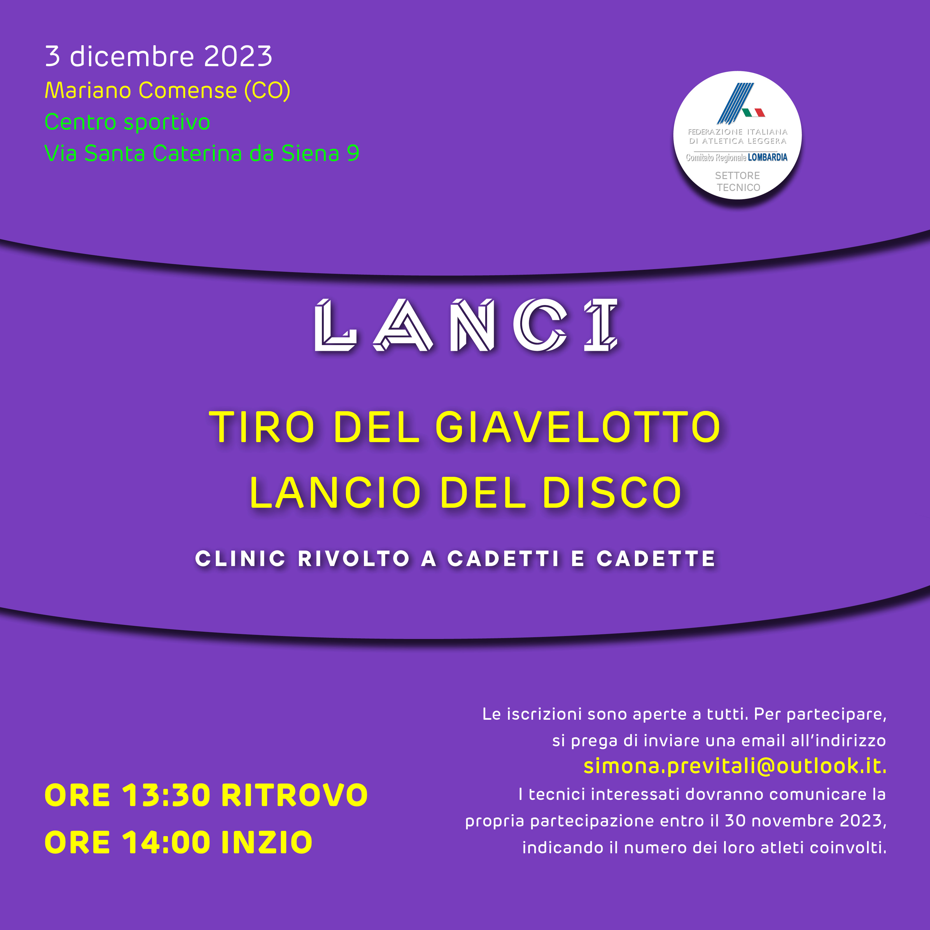 Clinic 3 dic 23 Disco e Giavellotto